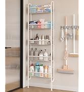 UMDONX Behind The Door Bathroom Shelf Narrow 5-Tier, Space-Saving Slim Storage Shelf Narrow Shelv...