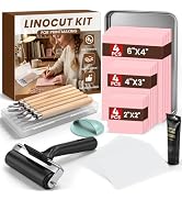 LINSIRON Linocut Kit for Printmaking, Linocut Tools Block Printing Stamp Making Kit Supplies with...