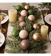Vintage Christmas Tree Decorations Indoor: 12pcs Brown Green Rustic Christmas Ornaments, Vintage ...