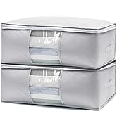 TripleLife 2 Pack 95L Heavy- duty Comforter Storage Bags with Double Zippers, Nonwovens Cloth Ext...
