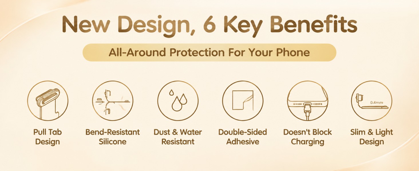 Anti-Lost Dust Plug, Speaker Dust Cover, Port Plug Accessories for iPhone 18 Pro/18 Pro Max