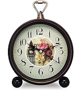Konigswerk Old Fashioned Desk Alarm Clock with Lamp, Night Light Clocks Battery Operated for Livi...