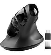 MicroPack Ergonomic Mouse, Vertical Wireless Mouse with USB A & Type-C Receiver, Ergo Design Redu...