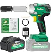 NEWBEAT Cordless Impact Wrench, 21V Brushless 1/2 inch Impact Wrench, Electric Impact Gun, Power ...