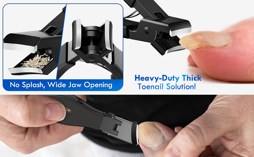 Adaptable Wide-Jaw Nail Clipper with Nail Catcher,Especially Suitable for Thick Nails