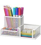 SUPEASY Pen Holder Desk Organizer, Office Supplies Pencil Holder with 3 Compartments, Desk Access...