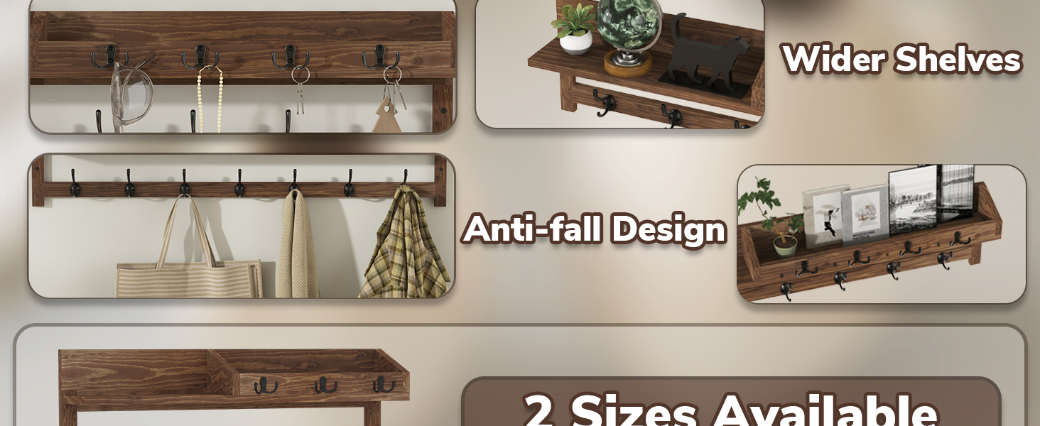 wall hooks with shelf