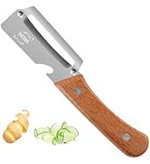 GENGCANG Multi-Functional Vegetable Peeler – Comfortable Wooden Handle with Sharp Stainless Steel...