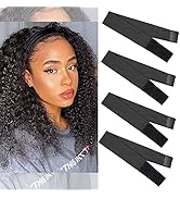 4PCS Silk Headband For Wigs Headband With HOOK & LOOP Elastic Silk Headband For Wig Adjustable He...