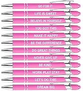 PASISIBICK 12 Pieces Pink Inspirational Motivational Quotes Snarky Screen Touch Stylus Ballpoint ...