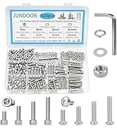 520-Piece M4 Hex Socket Head & Pan Head Screw Assortment Kit, 304 Stainless Steel, with Nuts, Fla...