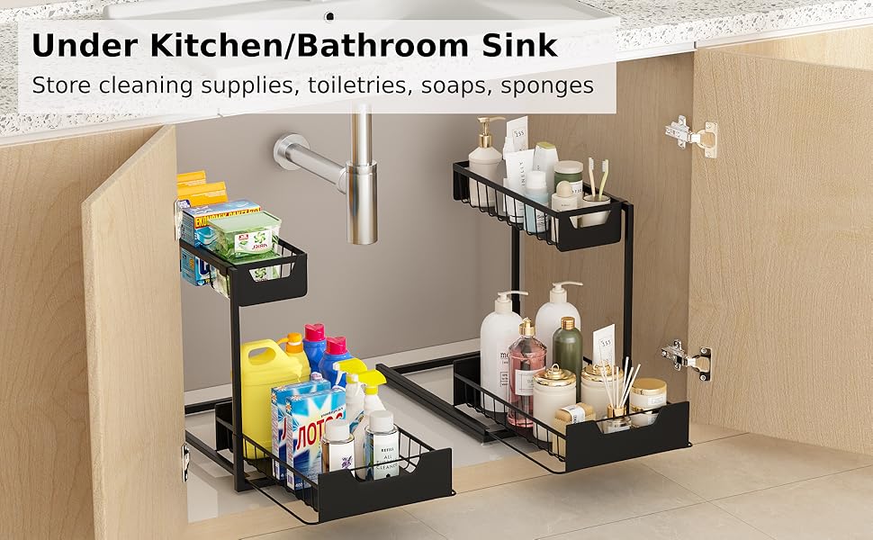 under bathroom sink organizer and storage
