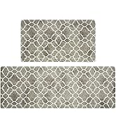 FRESHMINT Kitchen Mat Set of 2, Anti-Fatigue Cushioned Kitchen Mats for Floor, Waterproof Non Sli...