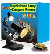 GeeKoit 50W Reptile Heat Lamp Turtle Lamp UVA UVB Bulb with Compact Fixture Turtle Basking Light ...