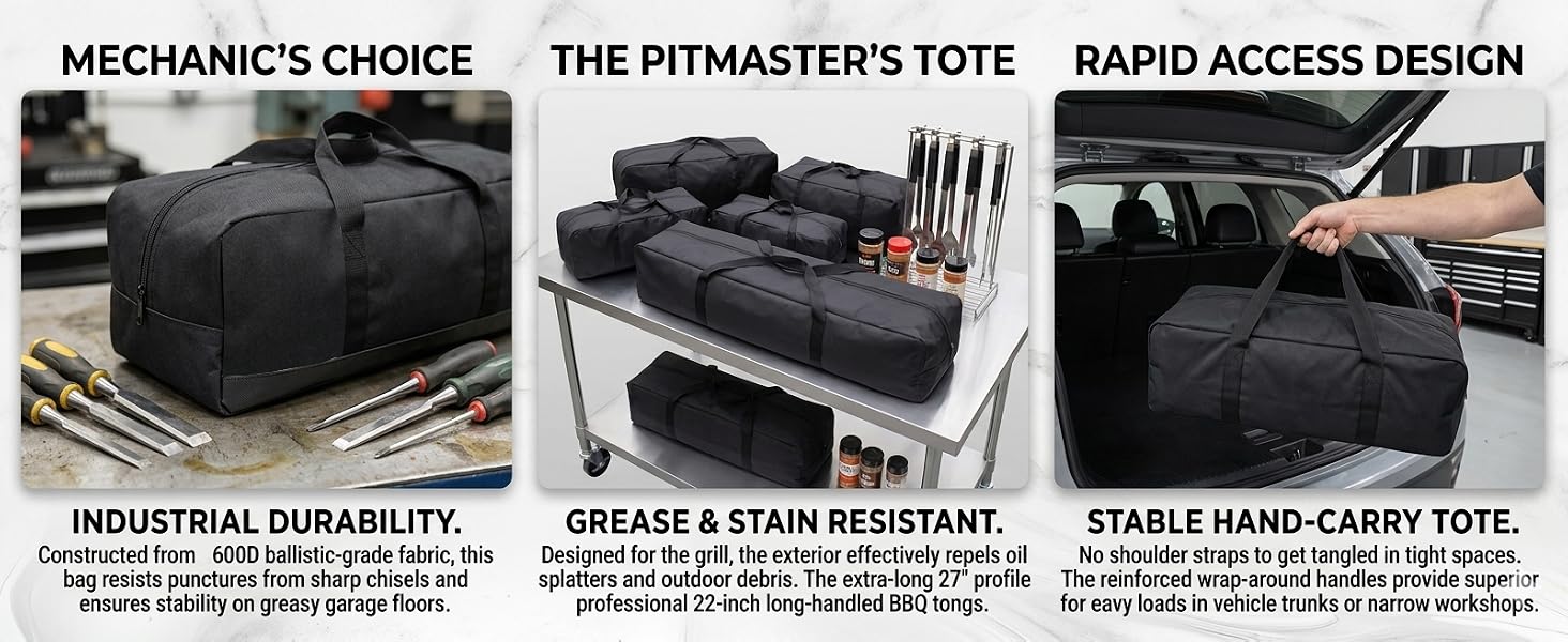 INDUSTRIAL DURABILITY,GREASE & STAIN RESISTANT,STABLE HAND-CARRY TOTE