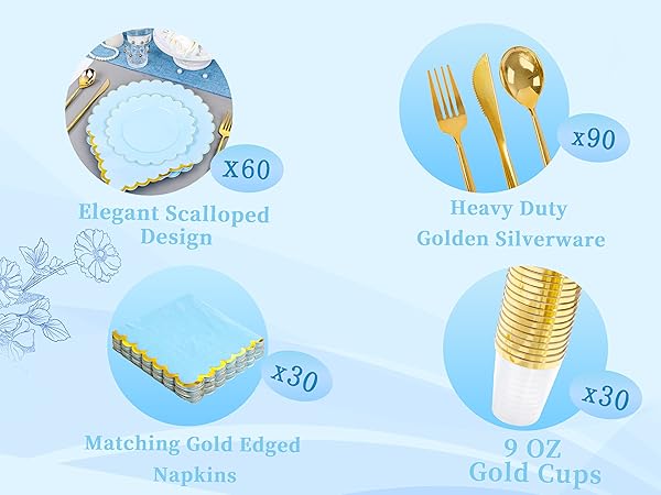 blue plastic plates
