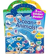 Walenced Reusable Sticker Book for Toddlers 2-4 Years, 3 Sets Stickers for Kids, Toddler Sticker ...