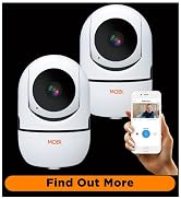 MobiCam HDX Smart HD Wi-Fi Pan and Tilt Home Monitoring Camera 2 Pack