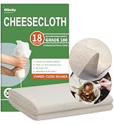 Olicity Cheese Cloths, Grade 100, 18 Sq Feet, Reusable Cheese Cloth with Closed Edges Fabric Fine...