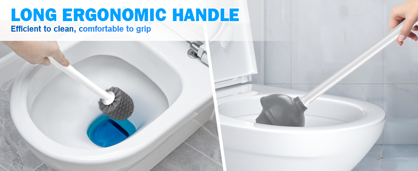 Toilet plunger and brush set