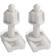 2Pcs White Universal Plastic Toilet Seat Screws and Nuts with Rubber Washers, Hinge Bolts Screws ...