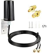 Boobrie 2x2 MIMO Outdoor WiFi Antenna 5G/4G LTE 700-3800MHz & WiFi 2.4-2.5GHz Omnidirectional WiF...