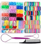 Teenitor Elastic Hair Ties, Hair Accessories for Girls, Colorful Baby Elastic Hair Bands Set Rubb...