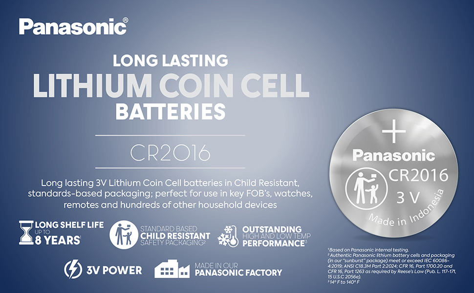Panasonic CR2016 Lithium Coin Batteries