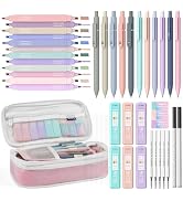 Nicpro 39 PCS Aesthetic School Supplies with Cute Pink Pencil Case, 12 Pastel Highlighters, 5 Qui...