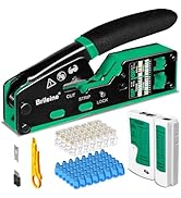 RJ45 Crimp Tool Pass Through Kit Ethernet Crimper Cat5 Cat5e Cat6 Crimping Tool for RJ11/12 6P/8P...