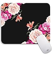 Armanza Square Mouse Pad Pretty Peony Flower, Personalized Premium-Textured Custom Mouse Mat Desi...