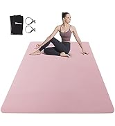 UMINEUX Large Yoga Mat for Men and Women 1/4 & 2/5 Inch Extra Thick TPE Fitness Mat for Home Gym ...