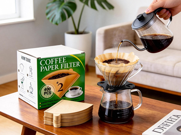 Unbleached Pour Over Paper Coffee Filter Cone Shaped