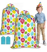 Childom 2 Pcs Jumbo Gift Bags,Extra Large Birthday Gift Bag for Huge Gifts,57"x 37",Large Plastic...