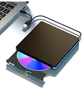 APPINESSEY External CD/DVD Drive for Laptop & Desktop PC, USB 3.0/Type-C Portable CD Drive Burner...
