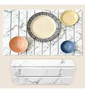 Pesilo Large Stone Drying Mat for Kitchen Counter, Foldable Marble Dish Drying Mat Quick Dry Abso...