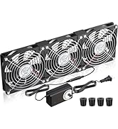 3x120mm Fans, DC 12V Computer Fan with AC Plug, 110V 120V Speed Controller,360x120x25mm Variable ...
