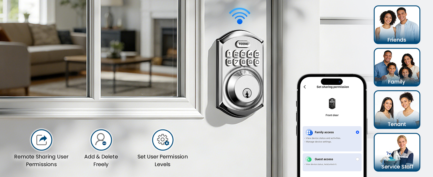 Easily share and manage access permission, giving full control over who can enter your home anytime