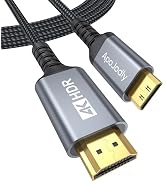 ApoJodly Mini HDMI to HDMI Cable 6FT, High Speed HDMI to Mini HDMI Cable for Portable Monitor 4K@...