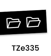 Brother Genuine P-touch TZe335 Label Tape in cardboard pack: White on Black 12mm