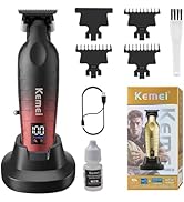 KEMEI Hair/Beard Trimmer for Men, Cordless Professional Hair Clippers for Hair Cutting with LED D...