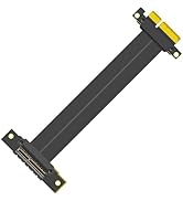 GLOTRENDS PCIe 3.0 X4 Riser Cable, 64PIN Full Function Features, Female 90 Degree Angle (120MM)