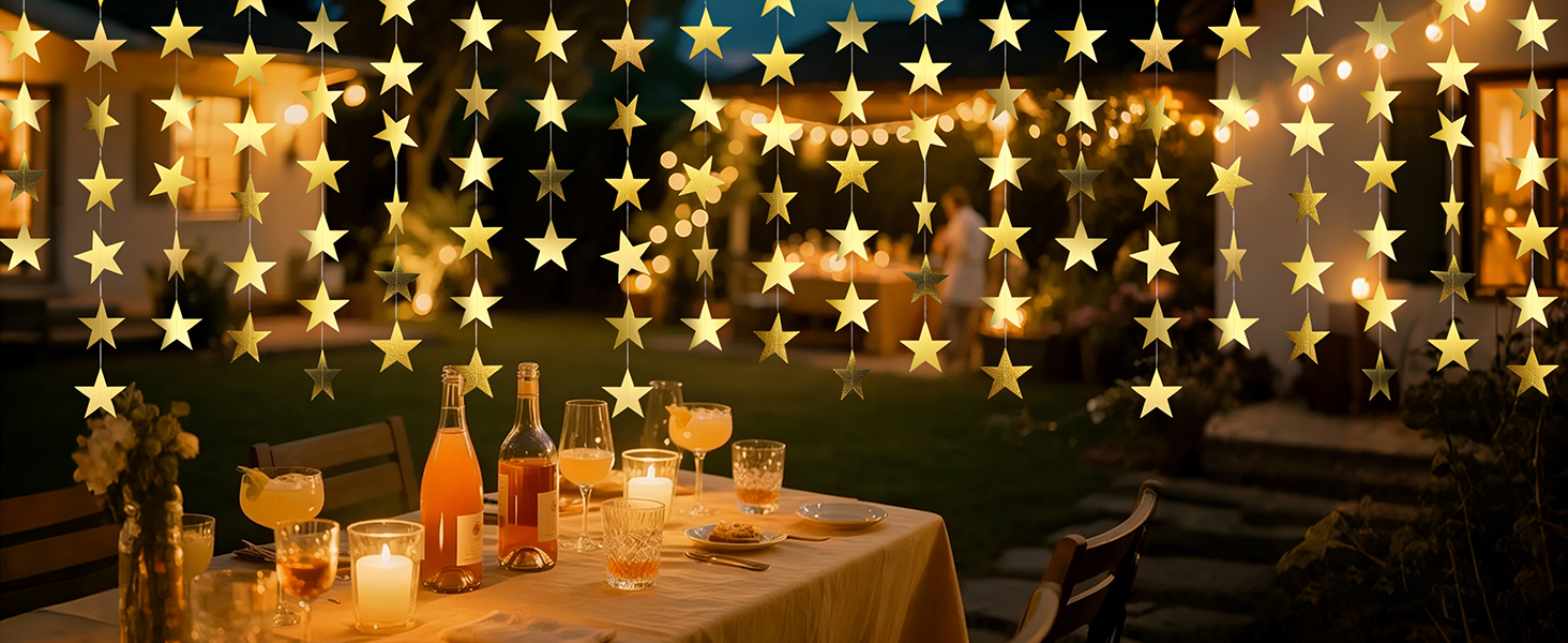 Star garland happy birthday banner congratulations banner streamers party decorations