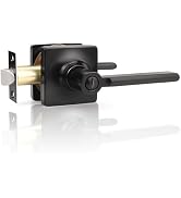 GOBEKOR 1 Pack Matte Black Door Handle Interior Door Handle with Lock Privacy Door Handles Black ...