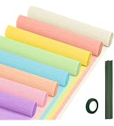 Crepe Paper Streamers 8 Rolls, 10 x 98Inch 8 Pastel Colors Crepe Paper Sheets for DIY Gift Colour...