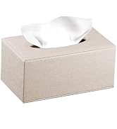 Leather Tissue Box Cover Rectangle,Stylish Tissues Box Holder Modern Rectangular Facial Paper Tow...