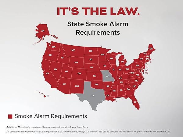 Map of state smoke alarm requirements, Kidde Fires Safety- mobile