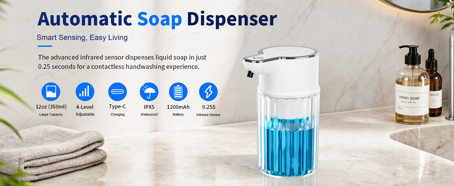 bathroom rechargeable soap dispenser