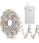 echosari Battery Operated Motion Sensor Cabinet Strip Lights, 9.8Ft 90 LED Counter Closet Strip L...