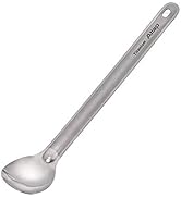 ATiAP Titanium Long Handle Spoon Spork, 8.46" Long Titanium Camping Spoon with Polished Bowl, Sui...